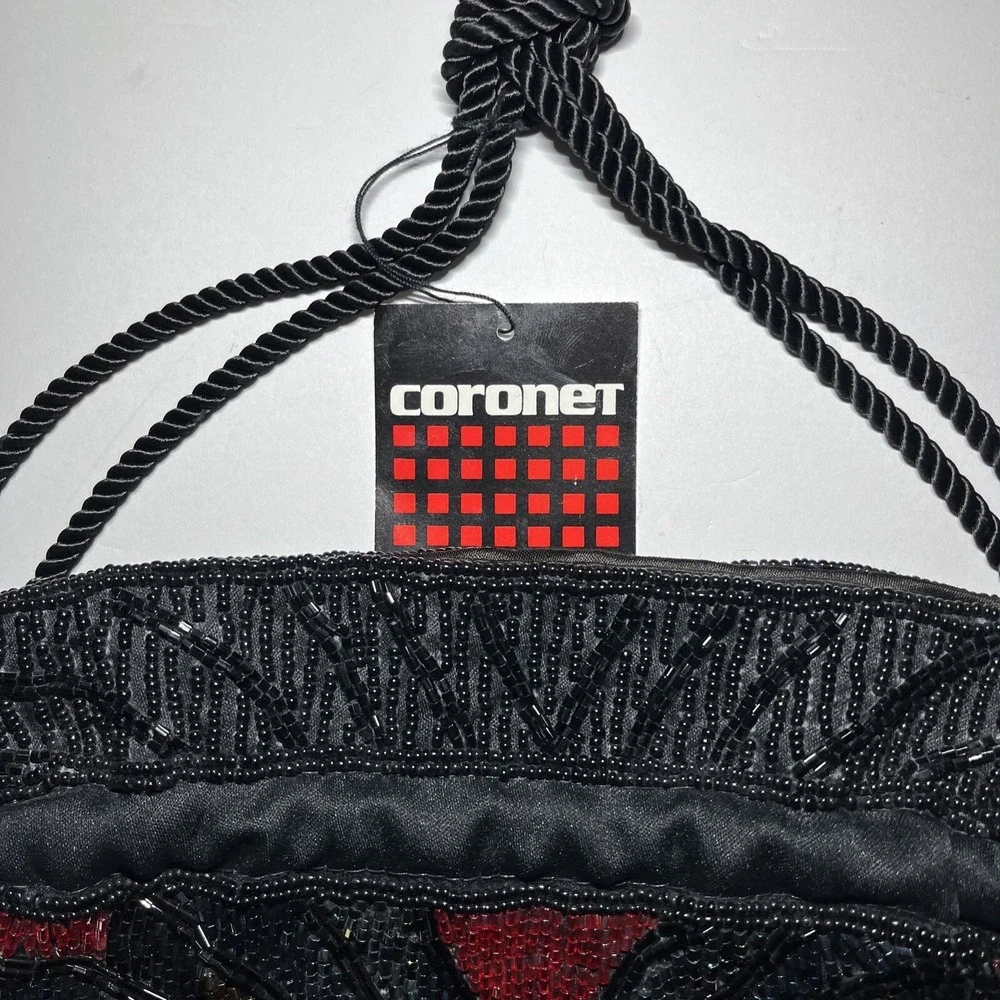 Beaded Bucket Bag Purse Hobo Multi Color Beads Chevron Coroner Brand‎ NWT